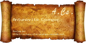 Antunovits Csongor névjegykártya